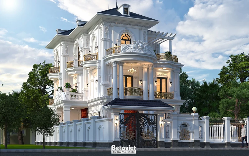 Mẫu thiết kế biệt thự 3 tầng tân cổ điển 550m2 tại Phú Thọ