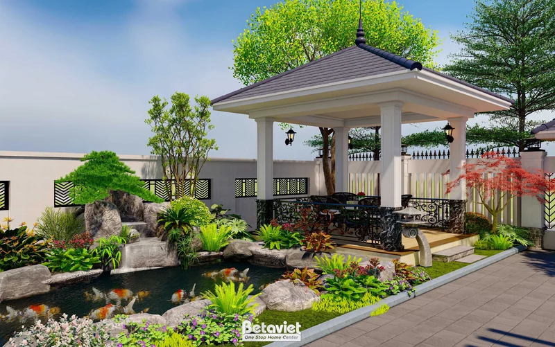 Thiết kế nhà vườn tiểu cảnh phong cách Nhật Bản tại Hòa Bình - 328m²