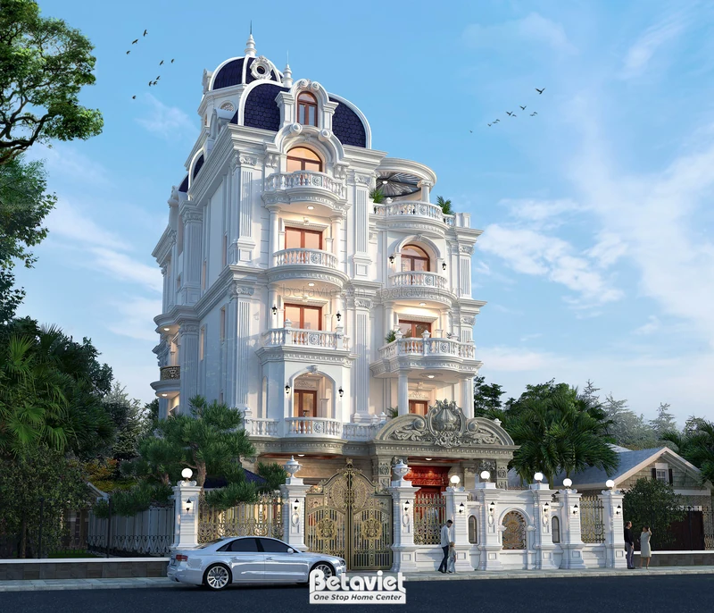 Biệt thự 5 tầng tân cổ điển Ninh Bình - phối cảnh góc nhìn khác