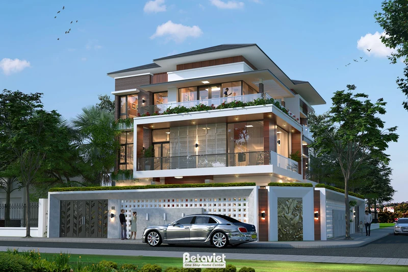 Biệt thự 3 tầng phong cách hiện đại tại Hưng Yên KT24776