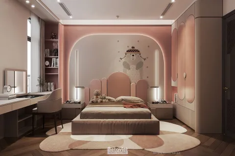 Phòng Ngủ Cho Bé Gái 15 Tuổi — Thiết Kế Teen Luxury 3 Zone Trong Biệt Thự 2026