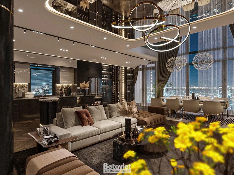 Phòng khách Penthouse Ciputra