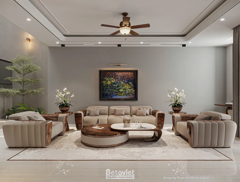 Phòng khách nhà phố hiện đại Hà Nội NT25862 BETAVIET