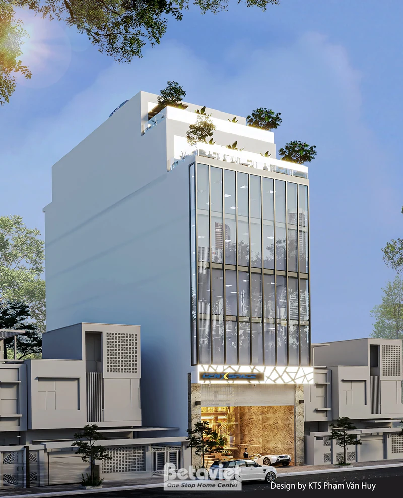 Thiết kế mặt tiền trụ sở văn phòng hiện đại tại Hà Nội