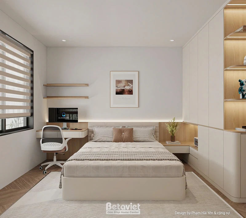 Phòng ngủ master chung cư hiện đại Imperia Garden 105m²