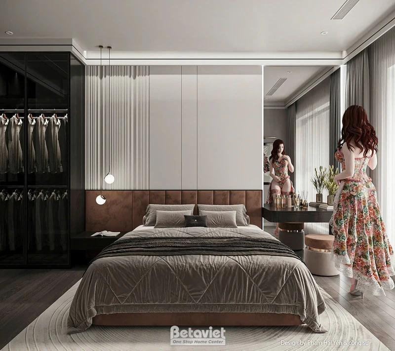 Thiết kế master bedroom căn hộ 2 phòng ngủ hiện đại luxury BETAVIET
