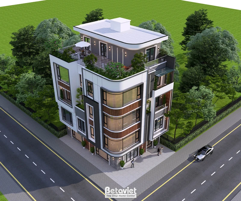 Thiết kế biệt thự phố 4 tầng hiện đại tại Thanh Hoá KT5000371 — 693m²