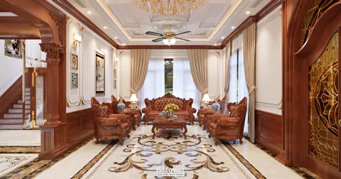 Mẫu Phòng Khách Tân Cổ Điển Đẹp Sang Trọng 2026 — Luxury Không Vượt Thời Gian
