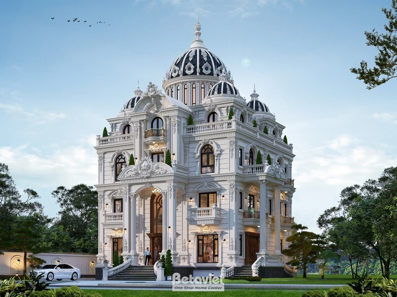 Chi tiết nội thất biệt thự tân cổ điển 4 tầng tại Ninh Bình - đồng bộ vật liệu cao cấp