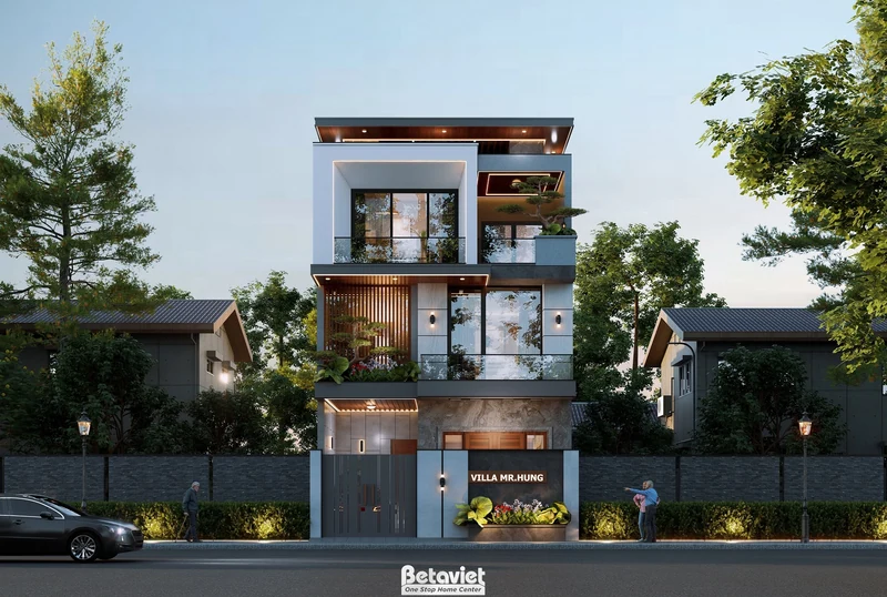 Thiết kế nhà phố 3 tầng hiện đại Thái Nguyên KT2600172 — 432m²